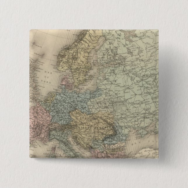 Chapa Cuadrada Política de Europa (Anverso)