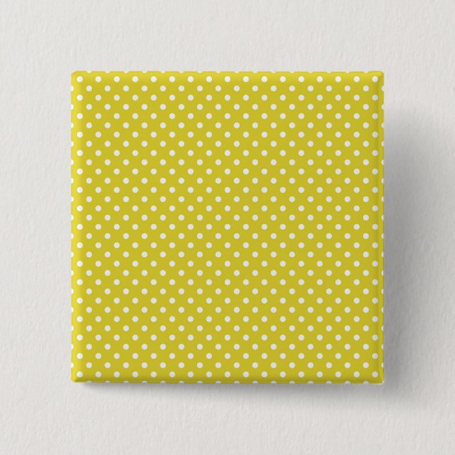 Chapa Cuadrada Polkadot amarillo y blanco (Anverso)