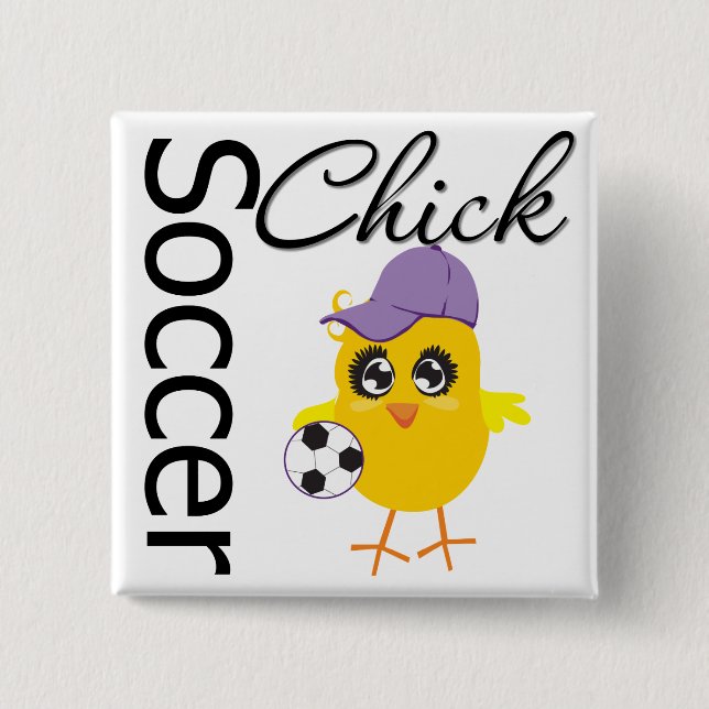 Chapa Cuadrada Pollita de Fútbol v2 (Anverso)