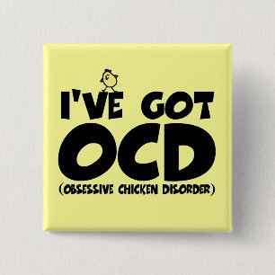 Chapa Cuadrada Pollo divertido de OCD