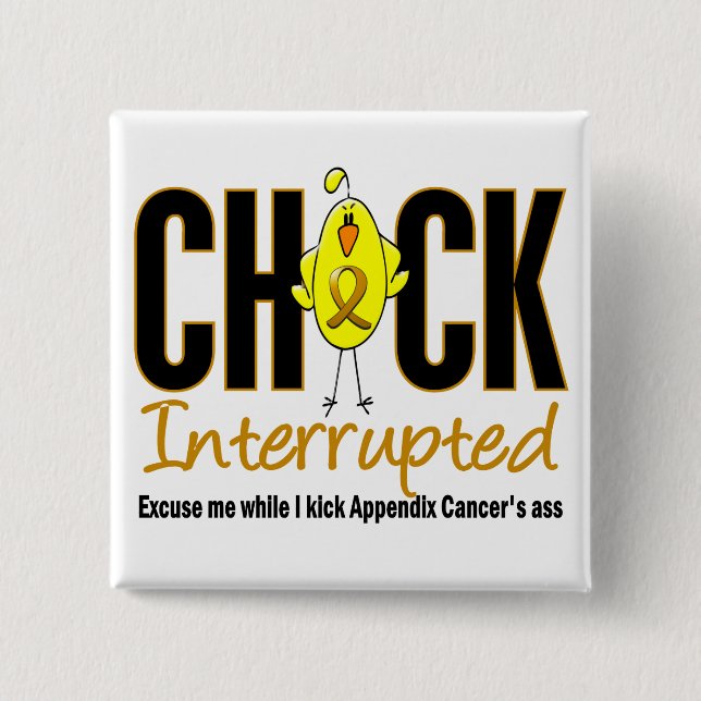 Chapa Cuadrada Polluelo del cáncer del apéndice interrumpido (Anverso)