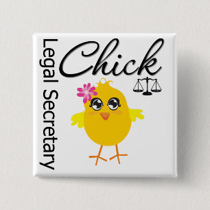 Chapa Cuadrada Polluelo lindo de la carrera - secretaria legal