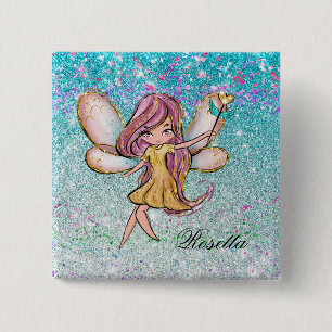 Chapa Cuadrada Polvo de Hadas Brillante Purpura Dorado Femenino