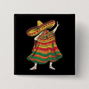Chapa Cuadrada Poncho Mexicano Dabbing Fiesta del Cinco De Mayo
