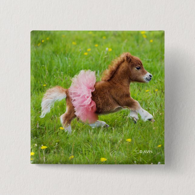 Chapa Cuadrada Pony en Tutu (Anverso)