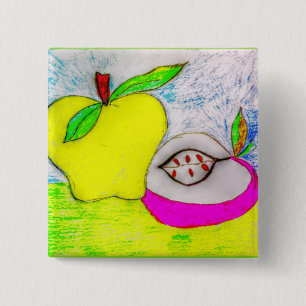 Chapa Cuadrada Pop Art Apples