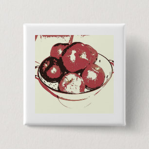 Chapa Cuadrada Pop Art Apples