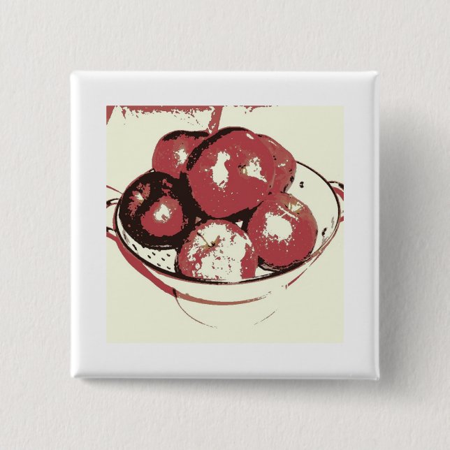 Chapa Cuadrada Pop Art Apples (Anverso)