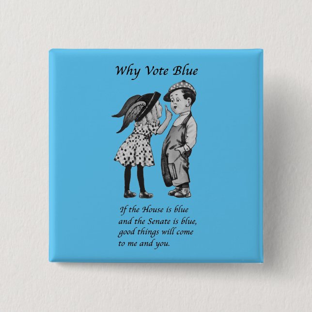 Chapa Cuadrada Por qué votar azul en 2024 (Anverso)