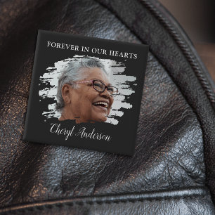 Chapa Cuadrada Por Siempre en Nuestros Corazones Memorial de Fo