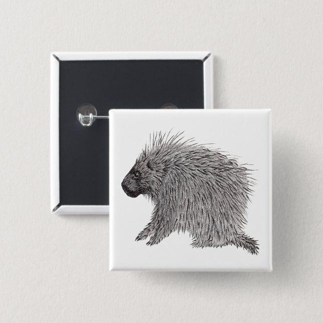 Chapa Cuadrada Porcupina (Anverso y reverso)