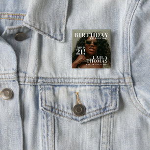 Chapa Cuadrada Portada de revista personalizada para cumpleaños c