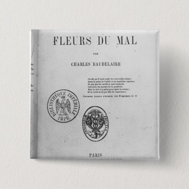Chapa Cuadrada Portada, primera edición de 'Les Fleurs du (Anverso)