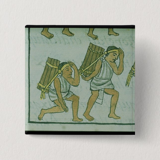 Chapa Cuadrada Porteros aztecas, del 'Codex florentino (Anverso)