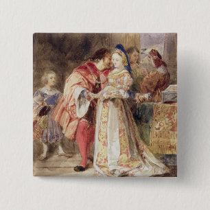 Chapa Cuadrada Portia y Bassanio, c.1826 (w/c, tinta marrón,