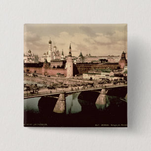 Chapa Cuadrada Postal que representa el Kremlin, Moscú