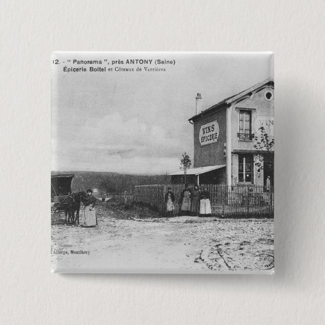 Chapa Cuadrada Postal que representa un "panorama" cerca de (Anverso)