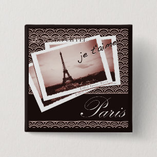 Chapa Cuadrada Postales de París