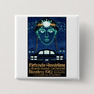 Chapa Cuadrada Poster 1912 de la expo de la electricidad