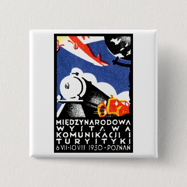 Chapa Cuadrada Poster 1930 de la expo de Poznán (Anverso)