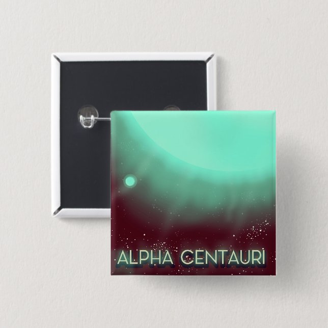 Chapa Cuadrada Poster de arte espacial Alpha Centauri (Anverso y reverso)