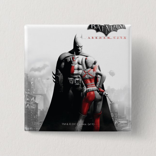 Chapa Cuadrada POSTER de CA - Batman & Harley (Anverso)
