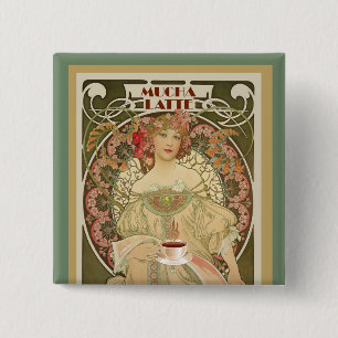 Chapa Cuadrada Poster de café de época