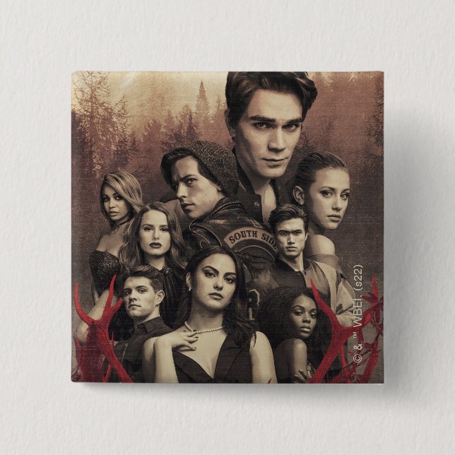 Chapa Cuadrada Poster de cráneo de Riverdale Deer (Anverso)