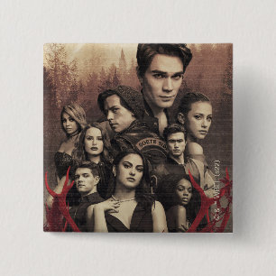 Chapa Cuadrada Poster de cráneo de Riverdale Deer
