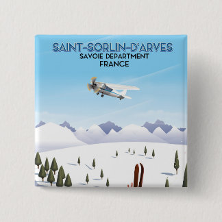 Chapa Cuadrada Poster de esquí de Saint-Sorlin d'Arves France