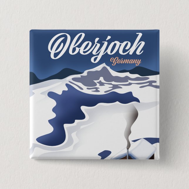 Chapa Cuadrada Póster de esquí Oberjoch Alemania (Anverso)