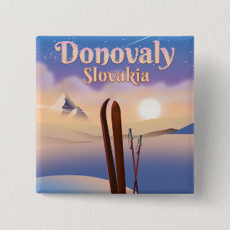 Chapa Cuadrada Poster de esquiar Donovaly Slovakia.