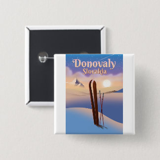 Chapa Cuadrada Poster de esquiar Donovaly Slovakia.