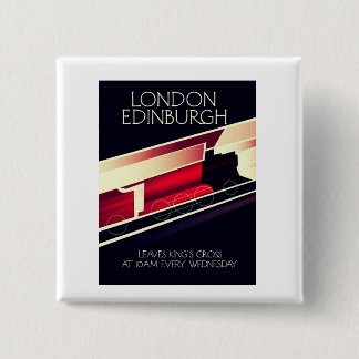 Chapa Cuadrada Poster de estilo vintage de Locomotive