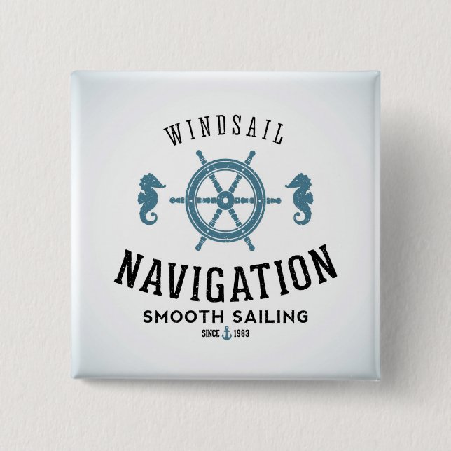 Chapa Cuadrada Poster de la navegación de Windsail (Anverso)