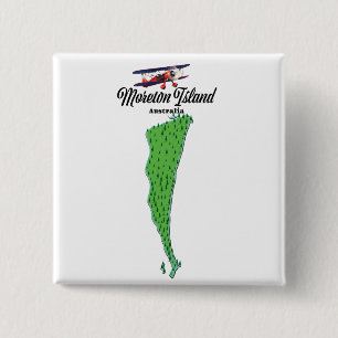 Chapa Cuadrada Poster de mapas de Moreton Island Australia