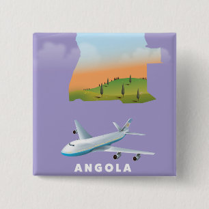 Chapa Cuadrada Poster de mapas ilustrado de Angola