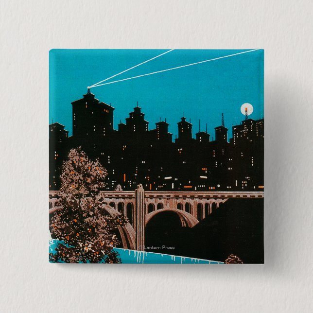 Chapa Cuadrada Poster de publicidad de Spokane #1Spokane, WA (Anverso)