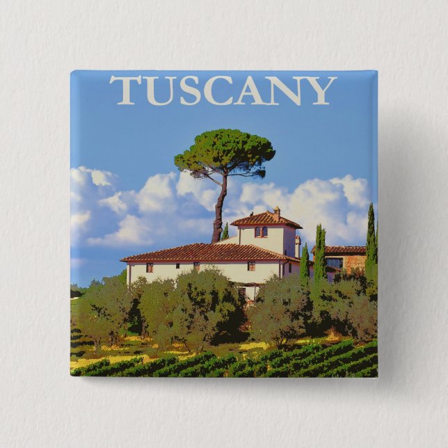 Chapa Cuadrada Poster de Toscana Italia (Anverso)
