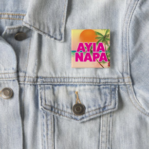 Chapa Cuadrada Póster de vacaciones de Ayia Napa