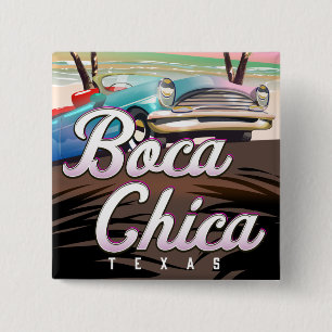 Chapa Cuadrada Poster de vacaciones de Boca Chica Texas