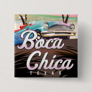 Chapa Cuadrada Poster de vacaciones de Boca Chica Texas