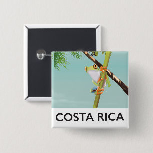 Chapa Cuadrada Póster de vacaciones de la rana arbórea de Costa R