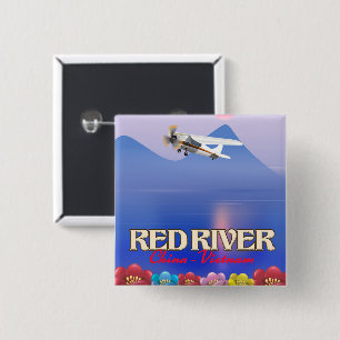 Chapa Cuadrada Póster de vacaciones del río rojo Camboya