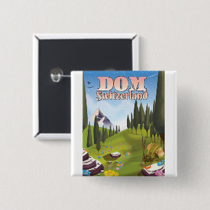 Chapa Cuadrada Póster de viaje a Dom Suiza