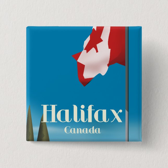 Chapa Cuadrada Póster de viaje a Halifax Canadá (Anverso)