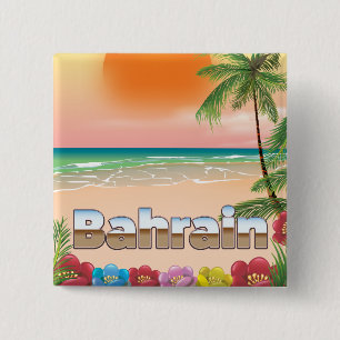 Chapa Cuadrada Póster de viaje a la playa de Bahrein
