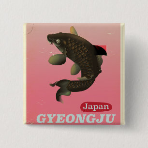 Chapa Cuadrada Póster de viaje de estilo vintage de Gyeongju Core