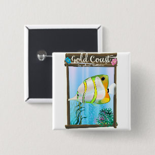 Chapa Cuadrada Póster de viaje de Gold Coast Australia.