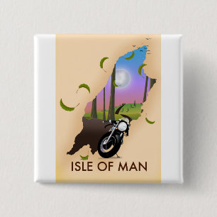 Chapa Cuadrada Póster de viaje del mapa de motocicletas de la Isl